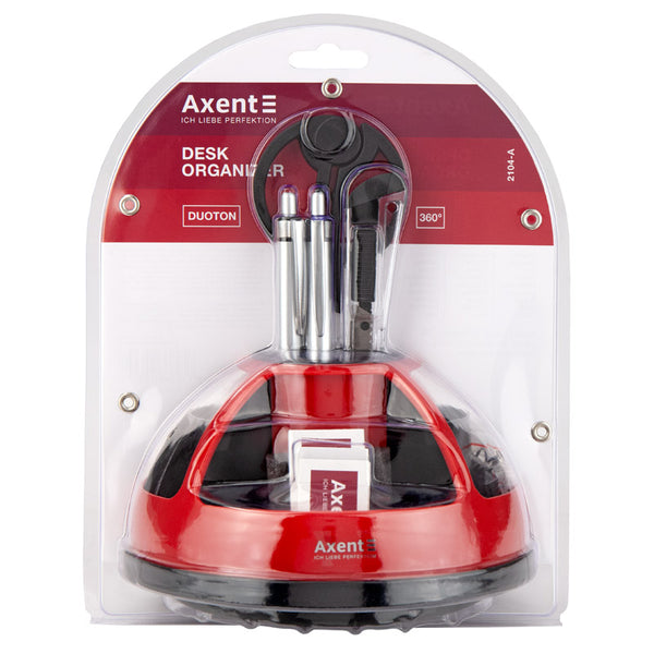 Desktop stationery organizer Axent Duoton 2104-04-A, in a blister pack, red
