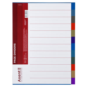 Trennblatt Axent 1912-01-A, farbig, 12-teilig