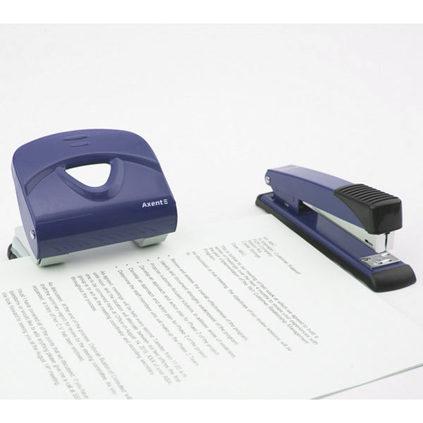 Hole punch Axent Exakt-2 3930-02-A, metal, 30 sheets, blue