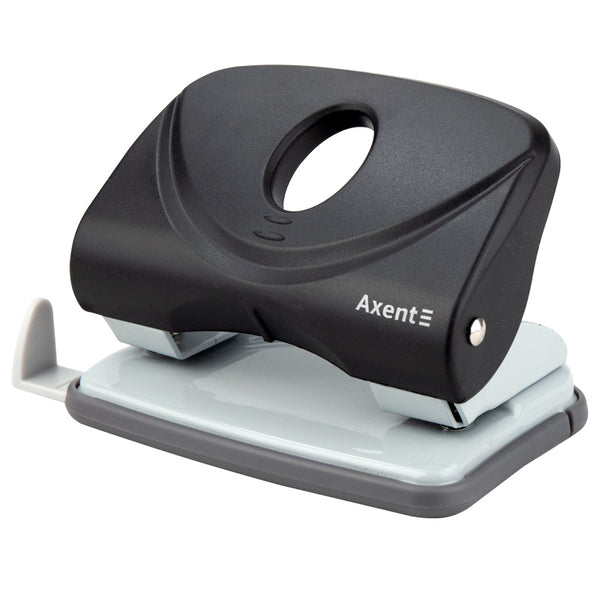 Hole punch Axent Welle-2 with plastic, 20 sheets, black