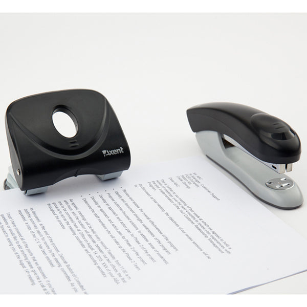 Hole punch Axent Welle-2 with plastic, 20 sheets, black