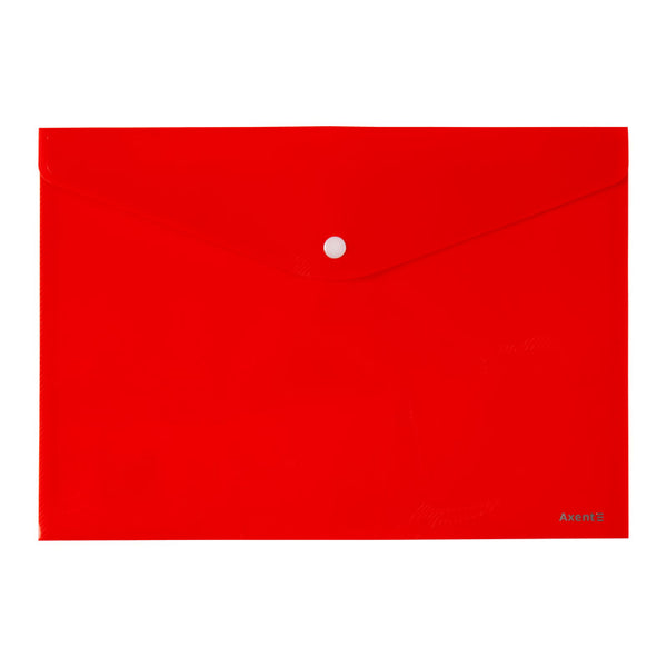 Folder with button Axent 1412-24-A, A4, red