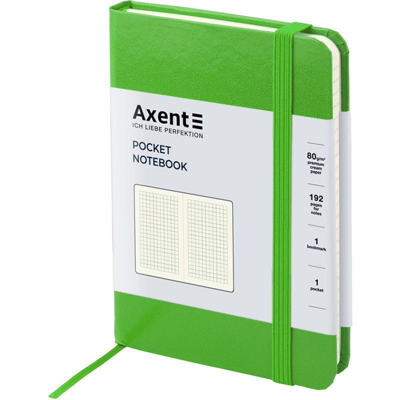 Notizbuch Axent Partner 8301-04-A, A6-, 95x140 mm, 96 Blätter, kariert, harter umschlag, grün