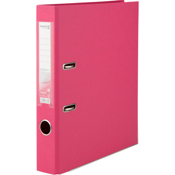 Lever-arch file Delta, 5 cm, double-sided, assembled, pink