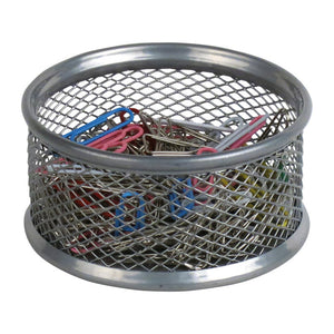 Büroklammernspender rund Axent 2113-03-A, Metallgitter, 80x80x40 mm, silber