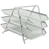 Document tray Axent 2122-03-A, horizontal, 3-in-1, metal, silver Document tray Axent 2122-03-A, horizontal, 3-in-1, metal, silver
