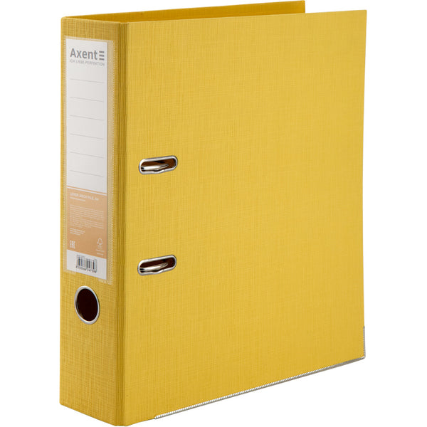 Lever-arch file Axent Prestige+ 1722-08C-A, 7,5 cm, double-sided, assembled, yellow