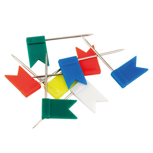 Push pins "flags" Axent 4215-A, 30 pcs., assorted colors, plastic container
