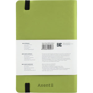Notizbuch Axent Partner Soft 8206-09-A, A5-, 125x195 mm, 96 Blatt, kariert, flexibler Einband, grün