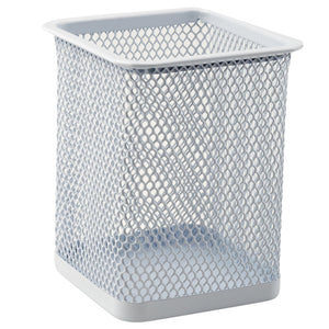 Pen stand Axent 2111-21-A, 80x80x100 mm, squared, metal, white