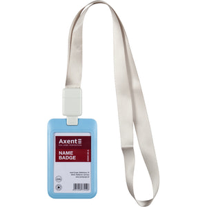 Name badge Axent 4500V-22-A, vertical, PP, light blue