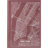 Notizbuch Axent Maps New York 8422-543-A, A4, 210x295 mm, 96 Blatt, kariert, feste Deckung, rosa-braun Notizbuch Axent Maps New York 8422-543-A, A4, 210x295 mm, 96 Blatt, kariert, feste Deckung, rosa-braun