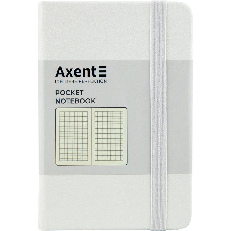 Notizbuch Axent Partner 8301-21-A, A6-, 95x140 mm, 96 Blätter, kariert, harter umschlag, weiß