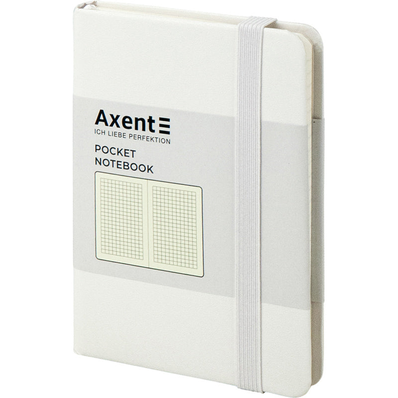 Notizbuch Axent Partner 8301-21-A, A6-, 95x140 mm, 96 Blätter, kariert, harter umschlag, weiß