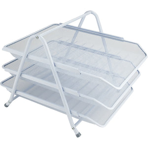 Document tray Axent 2122-21-A, horizontal, 3-in-1, metal, white