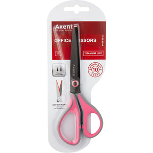 Büroscheren Axent Titanium Lite 6406-02-A, 19 cm, mit gummierten Komfort-Griffen, grau-rosa