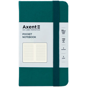 Notebook Axent Partner 8301-31-A, A6-, 90x150 mm, 96 sheets, squared, hard cover, malachite