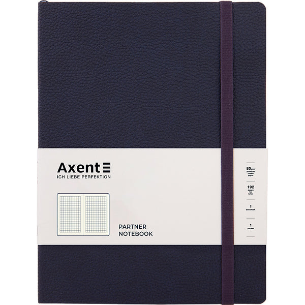 Notebook Axent Partner Soft L, 8615-02-A, 190x250 mm, 96 sheets, squared, blue