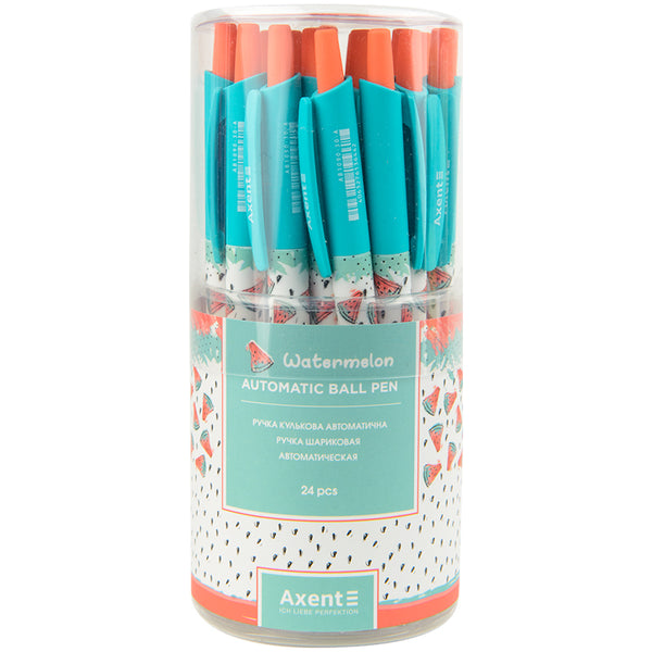 Ballpoint pen Axent Watermelon AB1090-30-A, retractable, blue