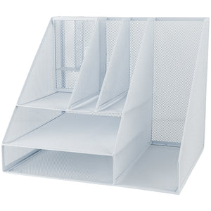 Desktop stationery organizer Axent 2127-21-A, 345x290x290 mm, metal, white
