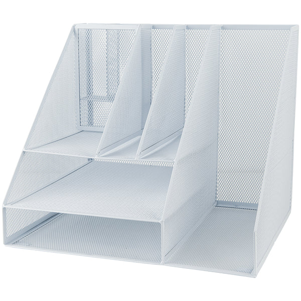 Desktop stationery organizer Axent 2127-21-A, 345x290x290 mm, metal, white