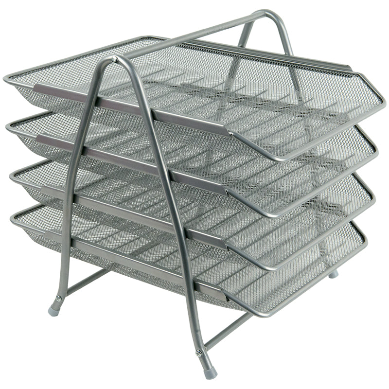 Metall Briefkorb Axent 4-in-1 2129-03-A, 300x350x330mm, silber