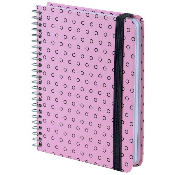 Spiralnotizbuch Axent 8461-1-A, B6+, 120 Blatt, Zelle, Hardcover, rosa