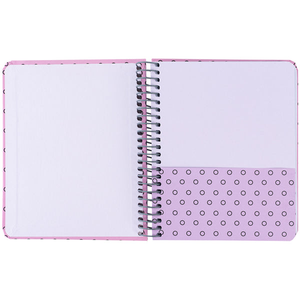 Spiralnotizbuch Axent 8461-1-A, B6+, 120 Blatt, Zelle, Hardcover, rosa
