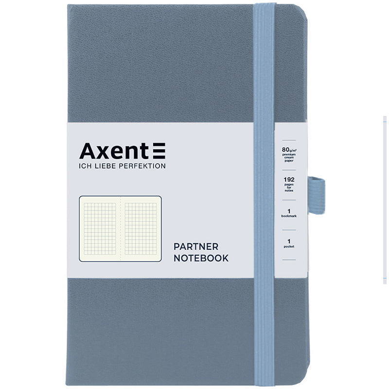 Notizbuch Axent Partner 8201-62-A, 125x195 mm, 96 Blätter, Zelle, grau