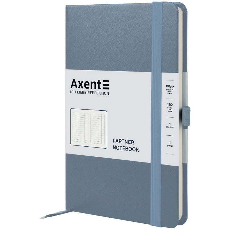 Notizbuch Axent Partner 8201-62-A, 125x195 mm, 96 Blätter, Zelle, grau