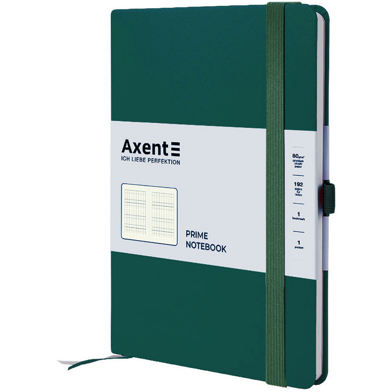 Notizbuch Axent Partner Prime 8305-61-A, 145x210 mm, 96 Blatt, Zelle, waldgrün