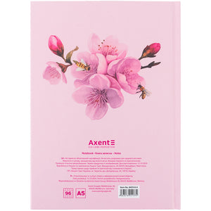 Notebook Axent Bloom 8459-8-A, A5, 96 sheets,  squared, hard cover