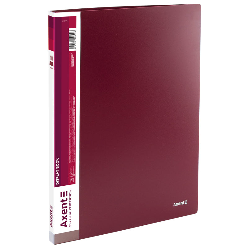 Sichtbuch Axent 1010-04-A, A4, 10 Hüllen, bordeauxrot