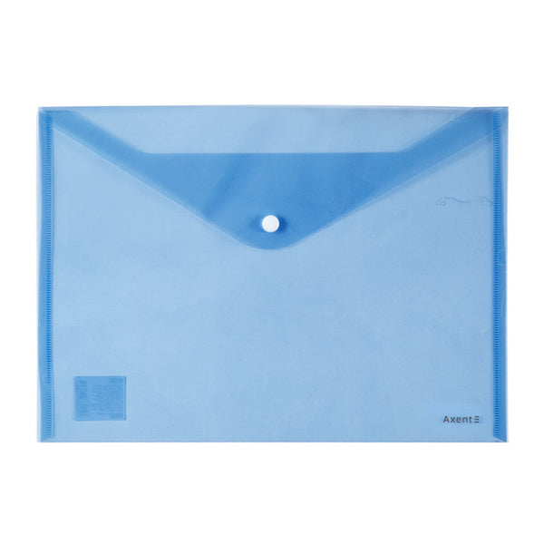 Dokumententaschen mit Druckknopf Axent 1402-22-A, A4, glänzend, blau
