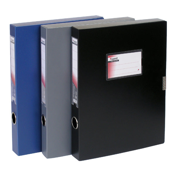 Ordner-Box mit Klettverschluss Axent 1760-01-A, A4, 60 mm, Schwarz