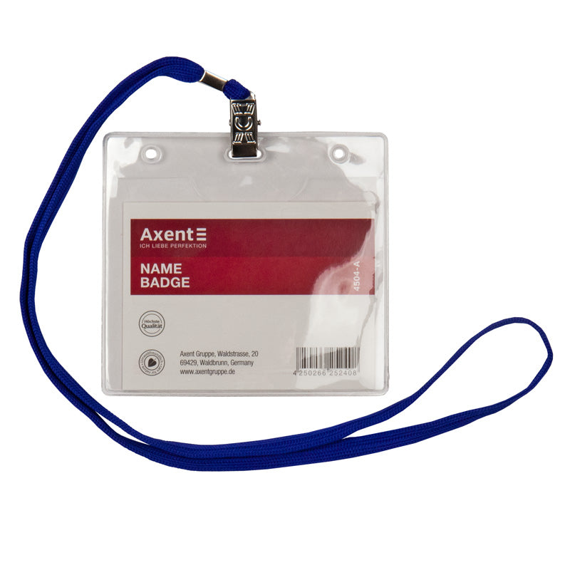 Horizontaler Badge Axent 4504-A, transparent, mit Textilband