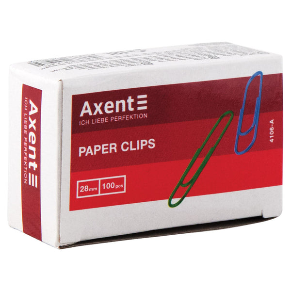 Büroklammern Axent 4104-A, farbig, 28 mm