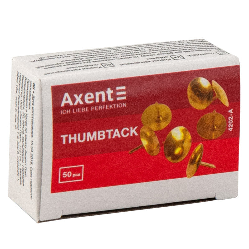 Reißnägel vermessingt Axent 4202-A, 50 Stück