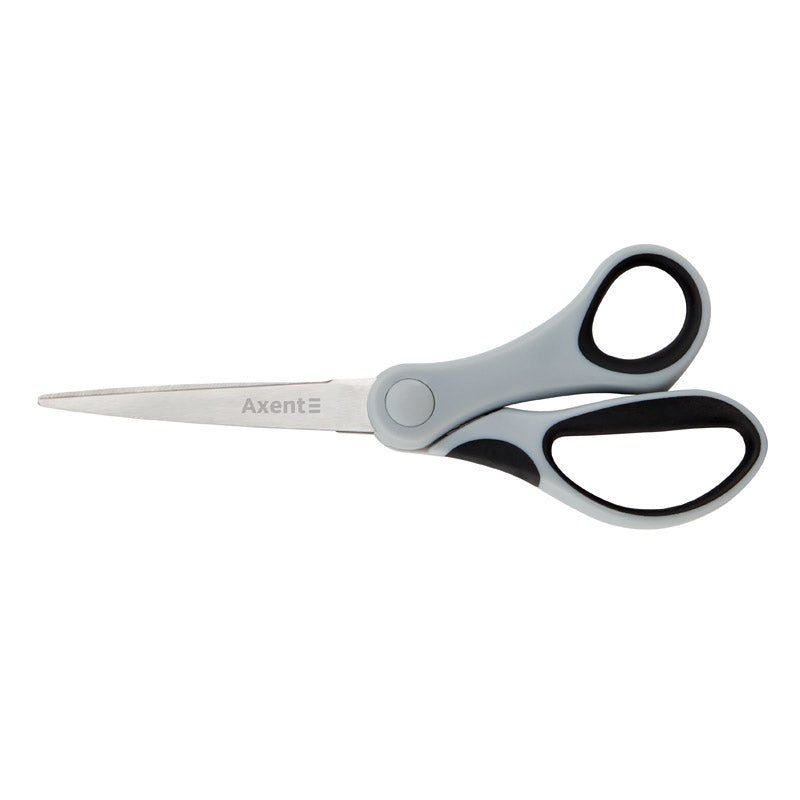 Büroscheren Axent Duoton 6301-01-A, 18 cm, mit gummierten Komfort-Griffen, grau-schwarz