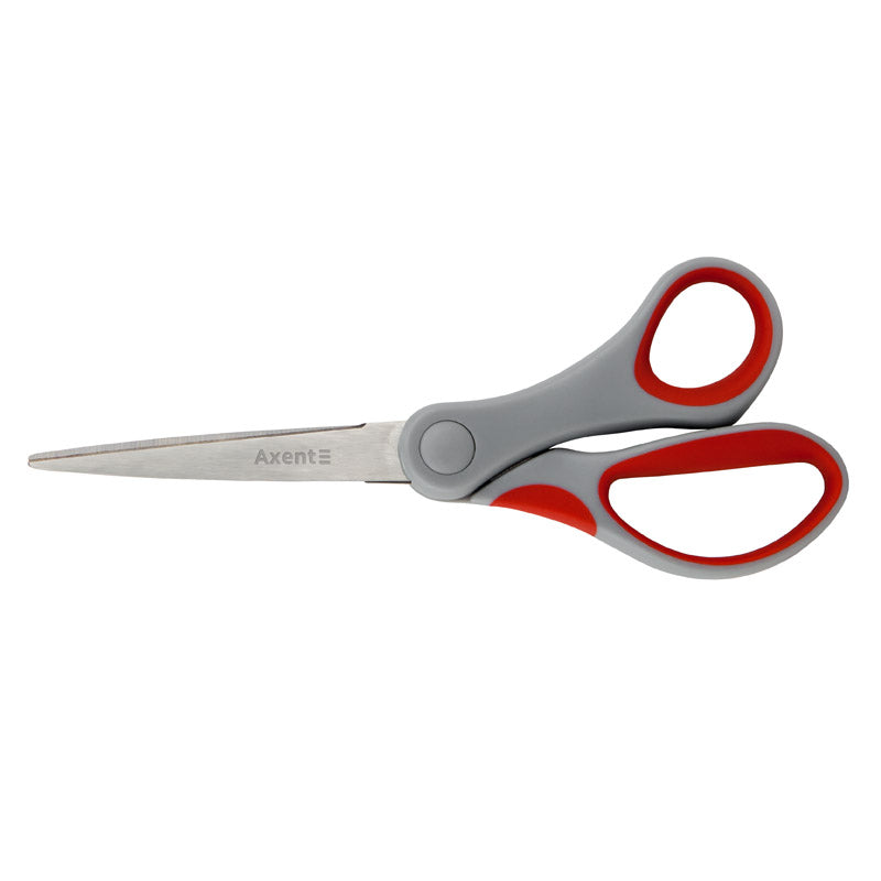 Büroscheren Axent Duoton 6301-06-A, 18 cm, mit gummierten Komfort-Griffen, grau-rot