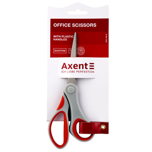 Büroscheren Axent Duoton 6301-06-A, 18 cm, mit gummierten Komfort-Griffen, grau-rot