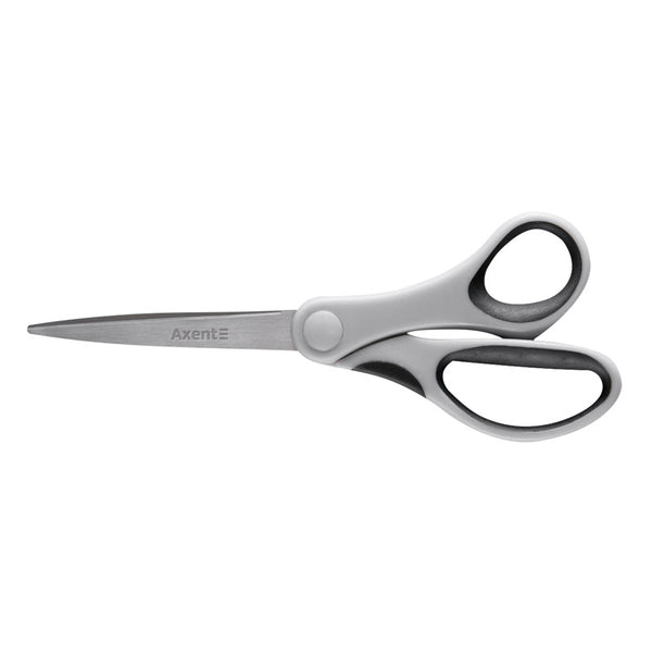 Büroscheren Axent Duoton 6302-01-A, 20 cm, mit gummierten Komfort-Griffen,grau-schwarz