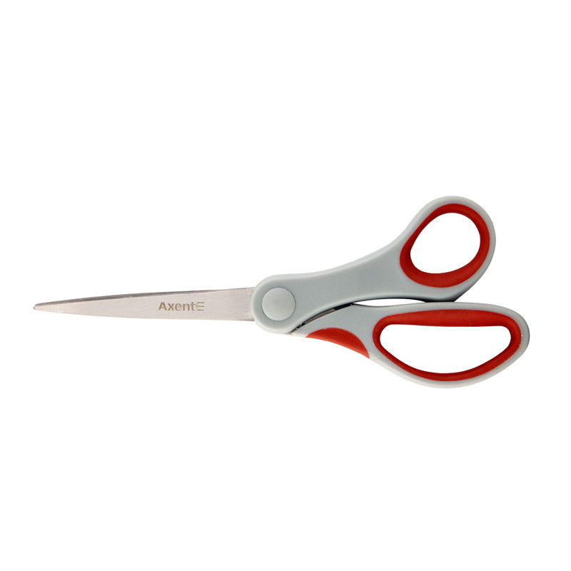 Büroscheren Axent Duoton 6302-06-A, 20 cm, mit gummierten Komfort-Griffen, grau-rot