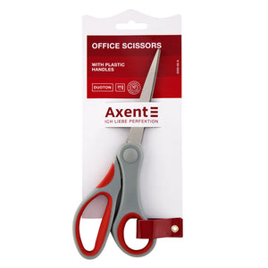 Büroscheren Axent Duoton 6302-06-A, 20 cm, mit gummierten Komfort-Griffen, grau-rot
