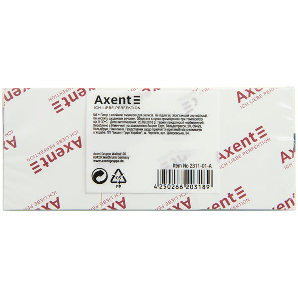 Haftnotizblock Axent 2311-01-A, 50x40 mm