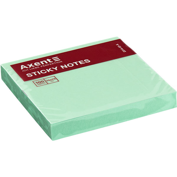 Haftnotizblock Axent 2314-02-A, 75x75 mm, 100 Blätter, grün