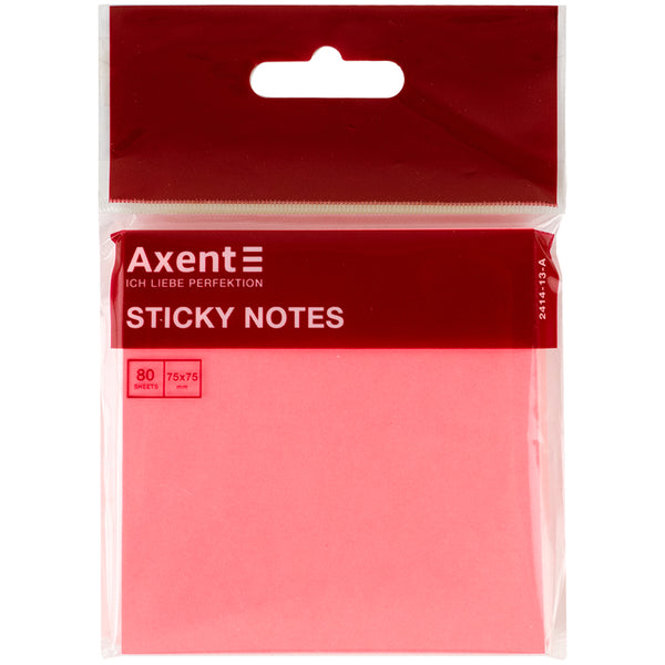 Haftnotizblock Axent 2414-13-A, 75x75 mm, 80 Blätter, Neon-Pink