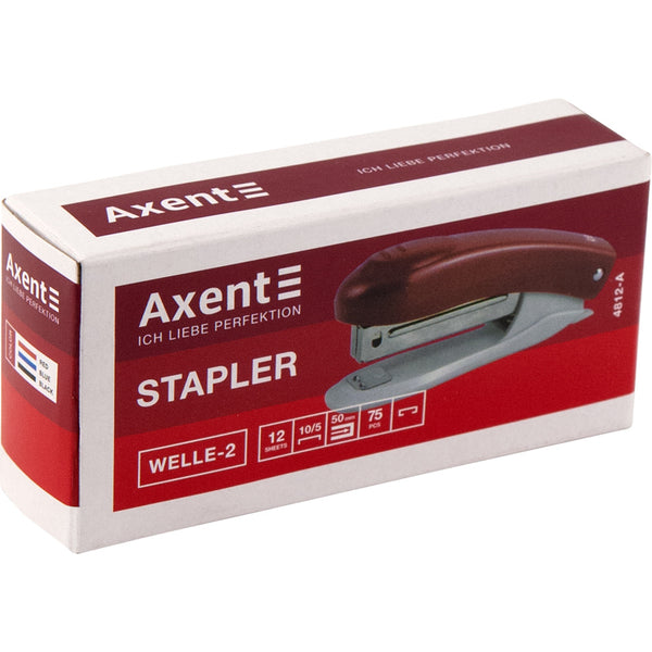 Stapler Axent Welle-2 4812-06-A plastic, №10, 12 sheets, red