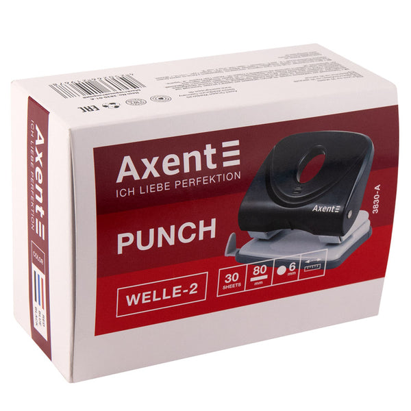 Locher Axent Welle-2 3830-06-A, Kunststoff, 30 Blätter, rot
