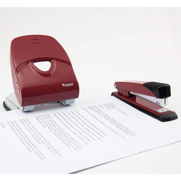 Locher Axent Exact-2 3940-06-A, Metall, 40 Blätter, rot